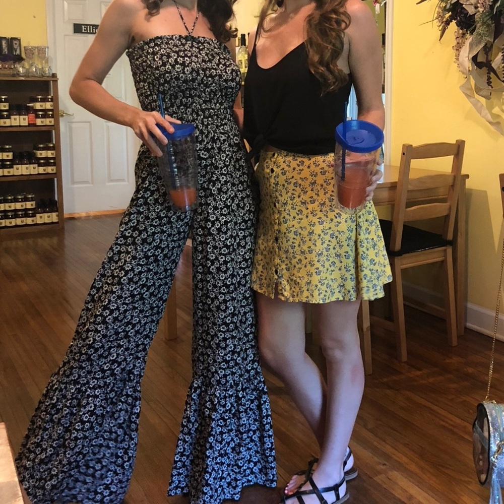 Floral wide leg jumpsuit